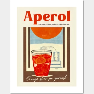 Retro Aperol Poster Sunny Day Homebar, Kitchen Bar Prints, Vintage Drinks, Recipe, Wall Art Posters and Art